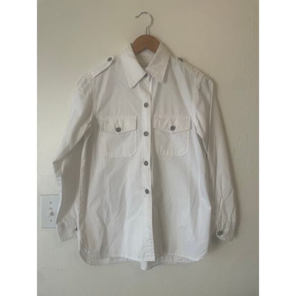CURRENT ELLIOTT $198 The Perfect Shirt (Shacket) in Sugar White Size 0 - Picture 2 of 5